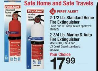 Ace Hardware First Alert 2-1-2 Lb. Standard Home Fire Extinguisher, 2-3-4 Lb. Marine & Auto Fire Extinguisher offer