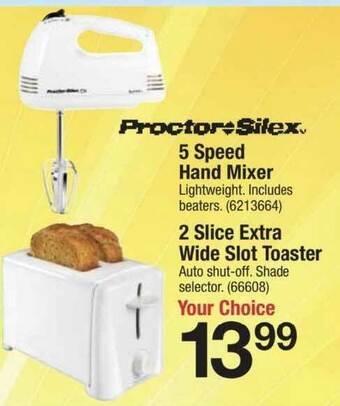 Ace Hardware 5 Speed Hand Ixer, 2 Lice Extra Wide Slot Toaster offer