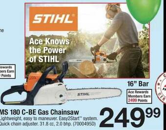 Ace Hardware Stihl Ms 180 C-be Gas Chansaw offer