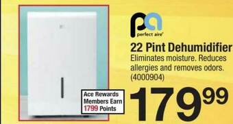Ace Hardware Perfect Aire 22 Pint Dehumidifier offer