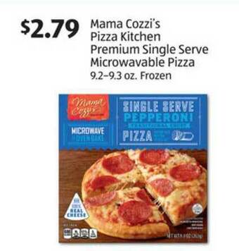 Aldi Mama Cozzi's Pizza Kitchen Premium Single Serve Microwavable Pizza 9.2-9.3 Oz. Frozen offer