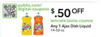 Publix Ajax Dish Liquid 14-52 Oz. offer
