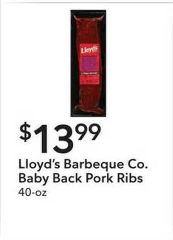 Publix Lloyd's Barbeque Co. Baby Back Pork Ribs 40-oz offer