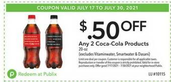 Publix Coca-cola Products 20-oz offer