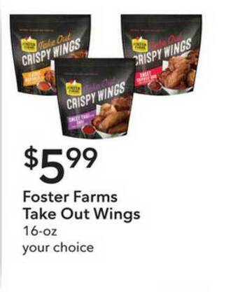 Publix Foster Farms Take Out Wings 16-oz offer