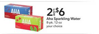 Publix Aha Sparkling Water 8-pk. 12-oz offer