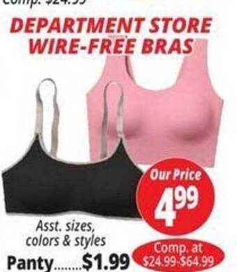 Ocean State Job Lot Department store wire-free bras offer