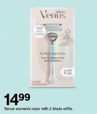 Target Venus Women's razor with 2 blade refills offer