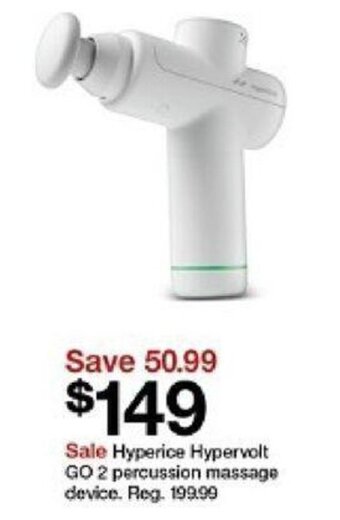 Target Hyperice Hypervolt GO 2 Percussion massage device offer