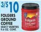 Associated Folgers ground coffee offer