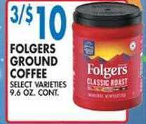 Associated Folgers ground coffee offer