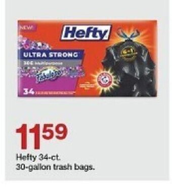 Target Hefty 34-ct. 30-gallon trash bags. offer