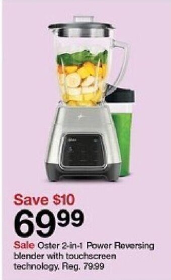 Target Oster 2-in-1 Power Reversing blender with touchscreen technology. offer