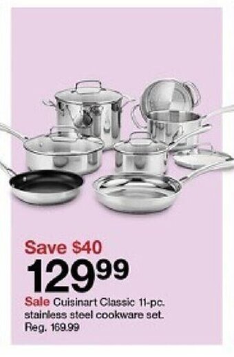 Target Cuisinart Classic 11-pc. stainless steel cookware set. offer