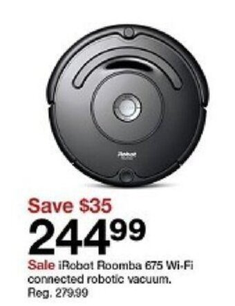 Target iRobot Roomba 675 Wi-Fi connected robotic vacuum. offer