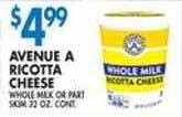 Associated Avenue a ricotta cheese offer
