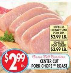 Associated Center cut pork chops roast offer