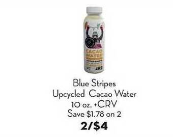 Bristol Farms Blue stripes upcycled cacao water offer