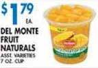 Associated Del monte fruit naturals offer