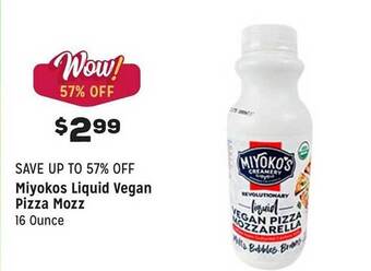 Grocery Outlet Miyokos liquid vegan pizza mozz offer