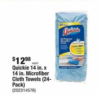 The Home Depot Quickie 14 in. x 14 in. microfiber cloth towels 24-pack offer