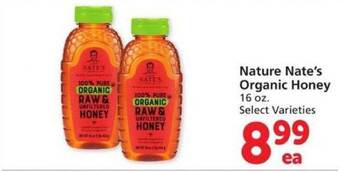 Safeway Nature nate's organic honey offer