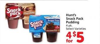 Safeway Hunt's snack pack pudding offer
