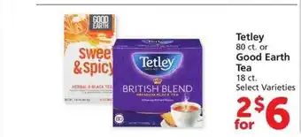 Safeway Tetley or good earth tea offer