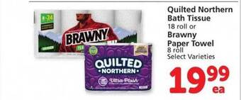 Safeway Quilted northern bath tissue or brawny paper towel offer