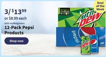 Walgreens 12-pack pepsi products offer