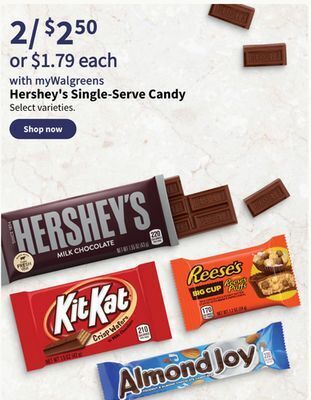 Walgreens Hershey's single-serve candy offer