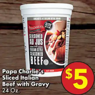 Papa Charlie's Sliced Italian Beef with Gravy 24 oz