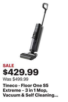 Best Buy Tineco - floor one s5 extreme – 3 in 1 mop, vacuum & self cleaning smart floor washer with iloop smart sensor - black offer