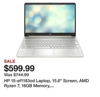 Office Depot Hp 15-ef1183od laptop, 15.6" screen, amd ryzen 7, 16gb memory, 256gb solid state drive, wi-fi 6, windows® 11, 4z4w0ua#aba offer
