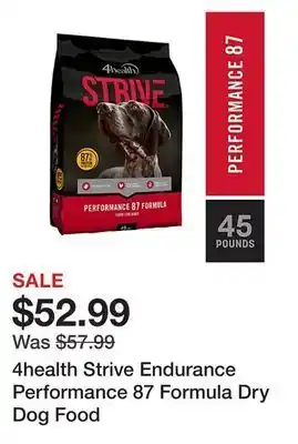 Tractor Supply Company 4health strive endurance performance 87 formula dry dog food offer