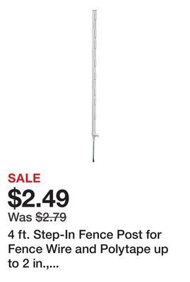 Tractor Supply Company 4 ft. step-in fence post for fence wire and polytape up to 2 in., white offer