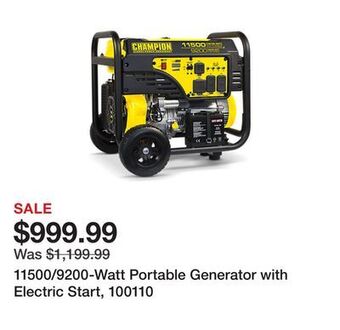 Tractor Supply Company 11500/9200-watt portable generator with electric start, 100110 offer