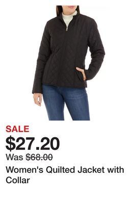 Belk Women's quilted jacket with collar offer