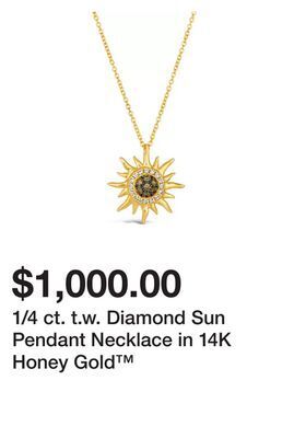 Belk 1/4 ct. t.w. diamond sun pendant necklace in 14k honey gold™ offer