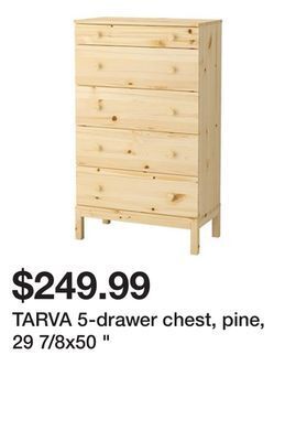 Ikea Tarva 5-drawer chest, pine, 29 7/8x50 " offer