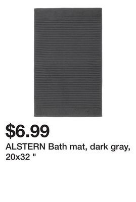 Ikea Alstern bath mat, dark gray, 20x32 " offer
