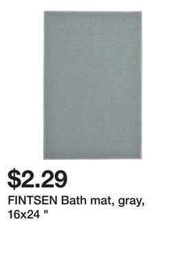 Ikea Fintsen bath mat, gray, 16x24 " offer