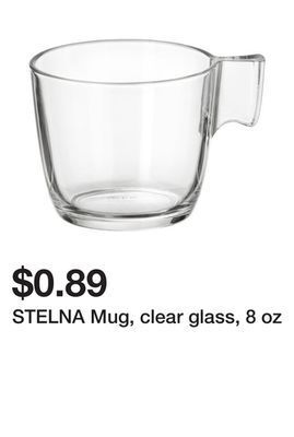 Ikea Stelna mug, clear glass, 8 oz offer