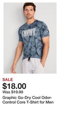 Old Navy Graphic go-dry cool odor-control core t-shirt for men offer