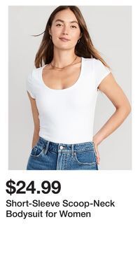 Old Navy Short-sleeve scoop-neck bodysuit for women offer