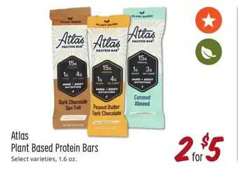 Sprouts Farmers Market Atlas Plant Based Protein Bars 1.6 oz. offer