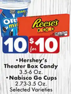 Fairplay Hershey's Theater Box Candy 3.5-6 oz, Nabisco Go Cups 2.73-3.5 oz offer
