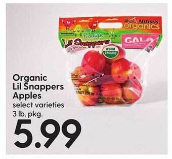 Hy-Vee Organic lil snappers apples offer