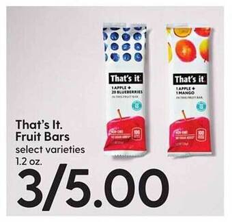 Hy-Vee That's it. fruit bars offer