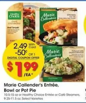 Kroger Marie Callender's Entrée,Bowl or Pot Pie offer